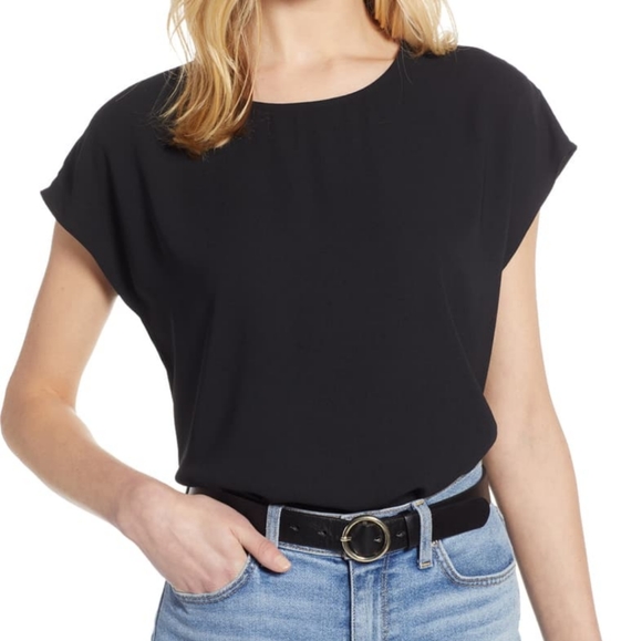 NWT Halogen Boxy Cap Sleeve Blouse M - Picture 6 of 7